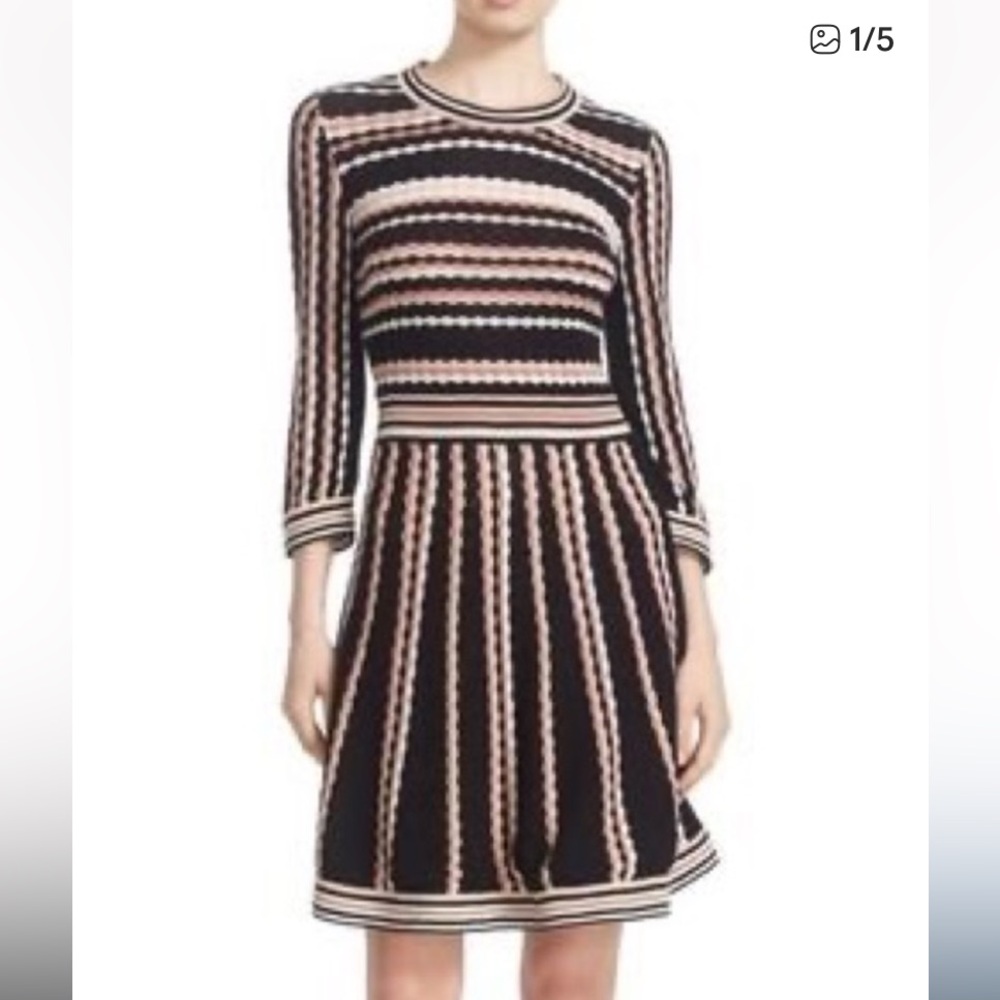 Kate Spade Striped Long Sleeve Dress